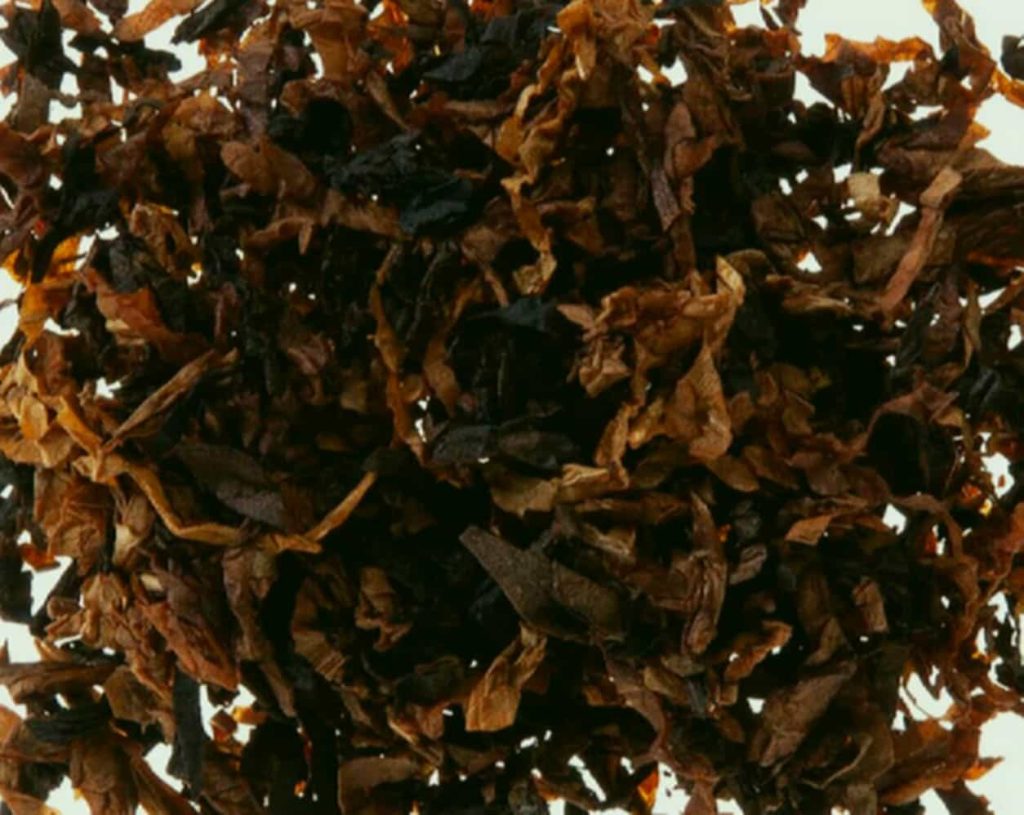 Close-up of rich, dark Organic Latakia tobacco